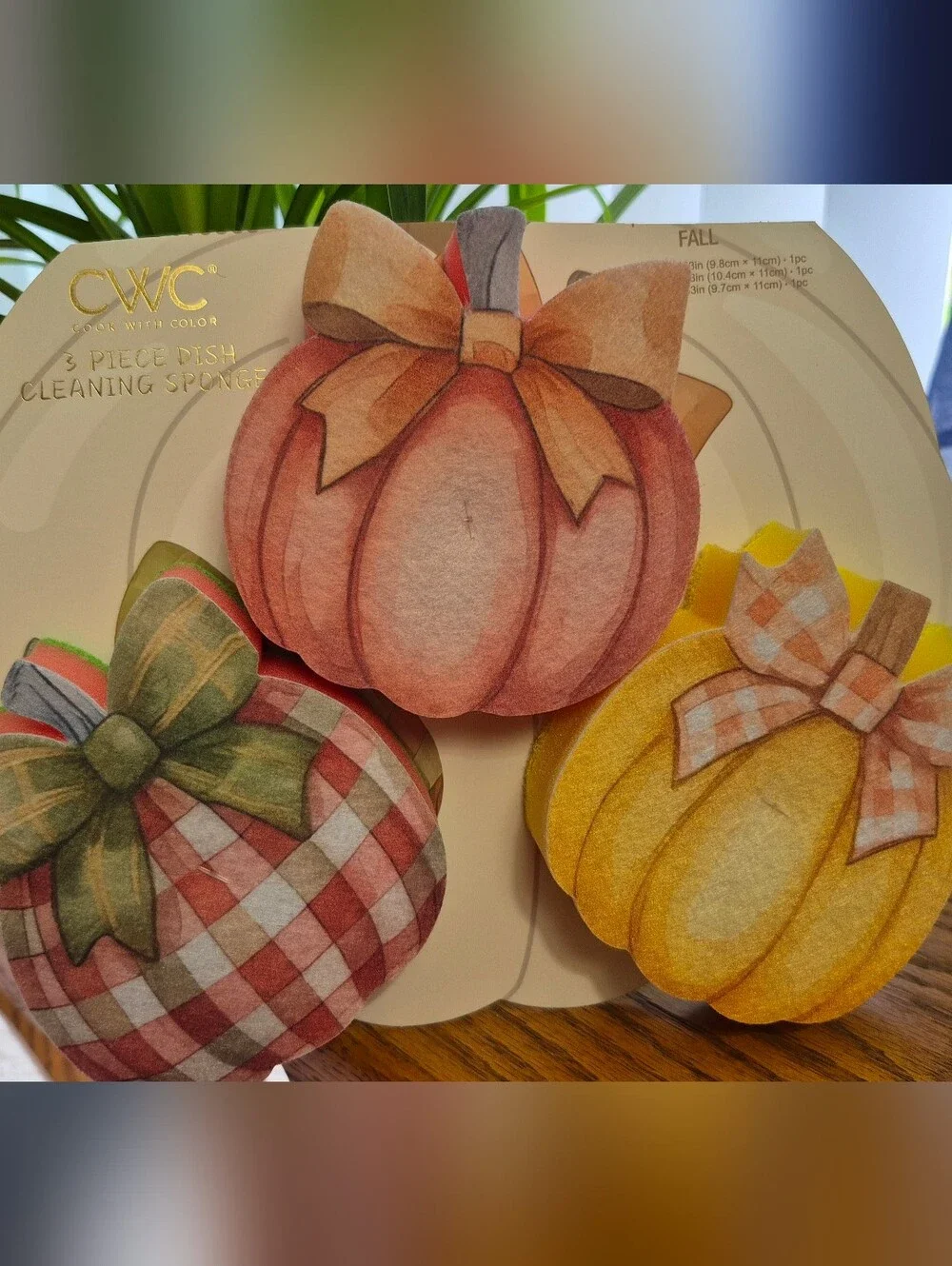 CWC Pumpkin Dish Cleaning Sponge Set Orange, Yellow, Green. Set Of 3. BRAND NEW